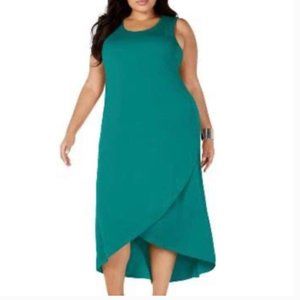 Alfani Teal Sleeveless Tulip Hem Dress 2X